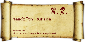 Masáth Rufina névjegykártya